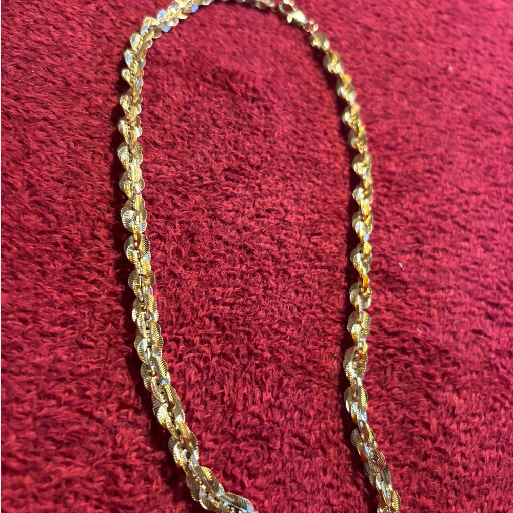 Bronze Milor Italy Rose Gold Tone Pailette Link Necklace 24”